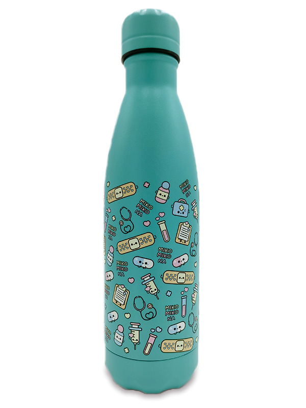 Botella Térmica Acero Inoxidable 500ml | Modelo Sanitario (Azul Aqua)