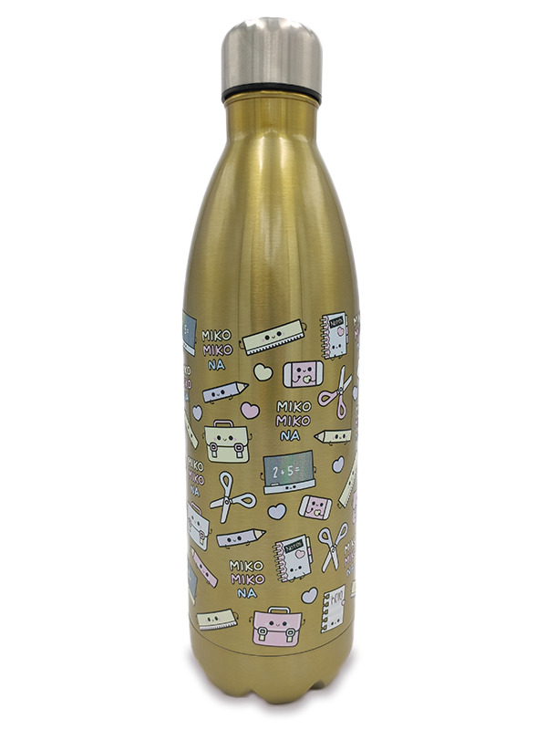 Botella Térmica Acero Inoxidable 1 Litro | Modelo Profe (Dorada)
