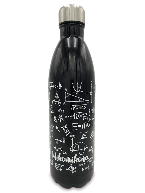 Botella Térmica Acero Inoxidable 1 Litro | Modelo Ecuaciones (Negra Brillante)