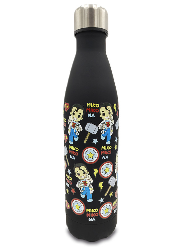 Botella Térmica Acero Inoxidable 750ml | Modelo Súper Héroe (Negra Mate)