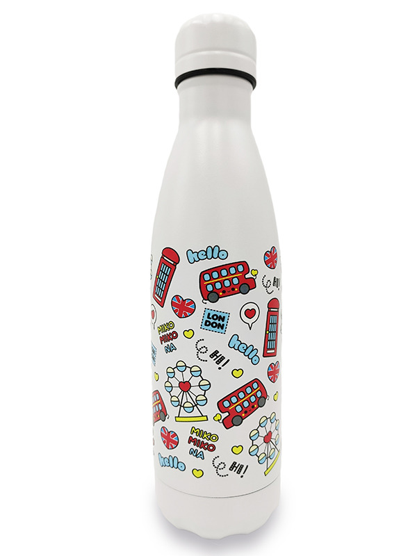 Botella Térmica Acero Inoxidable 500ml | Modelo Londres (Blanca)
