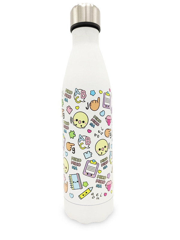 Botella Térmica Acero Inoxidable 750ml | Modelo Logopedia (Blanca Mate)